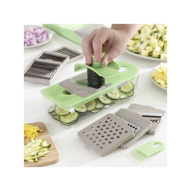 7-in-1 Groentesnijder, Rasp en Mandoline met Recepten en Accessoires Choppie Expert InnovaGoods 7-in-1 Groentesnijder, Rasp en Mandoline met Recepten en Accessoires Choppie Expert InnovaGoods